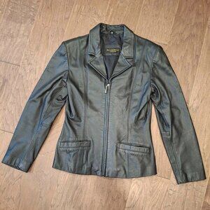 Vintage black leather jacket